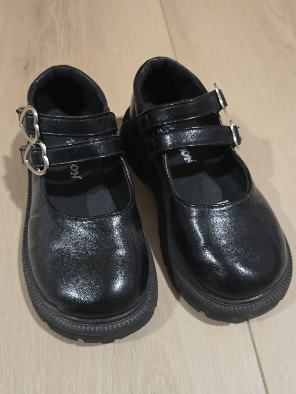 Classic Black Kids Mary Jane Shoes with Double Buckle